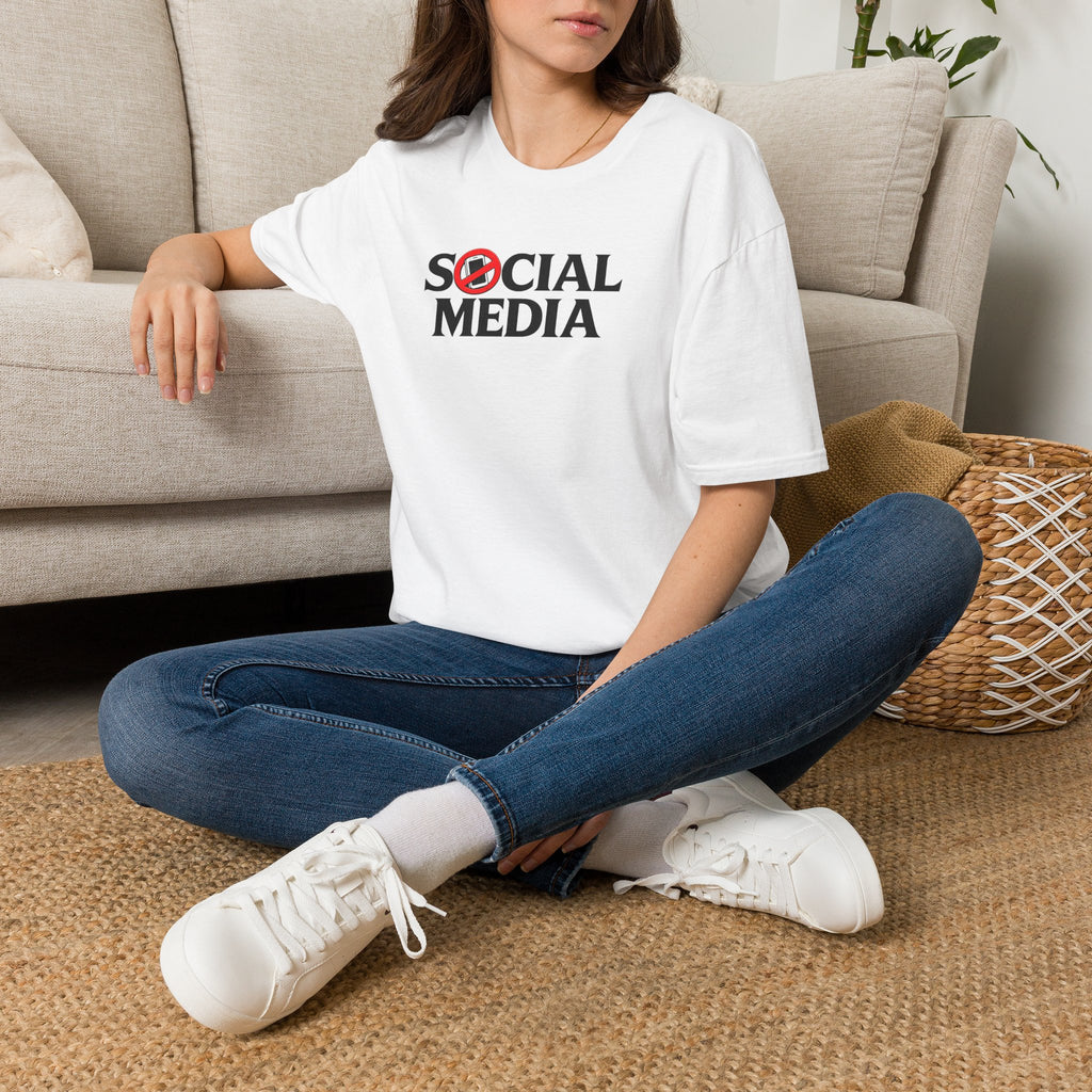 Haunted by the Algorithm — No Social Media Graphic White Tee