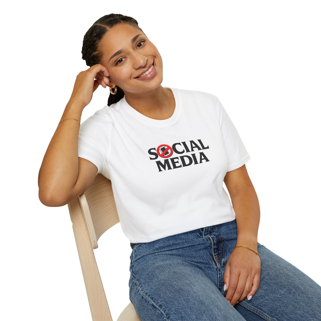 Haunted by the Algorithm — No Social Media Graphic White Tee