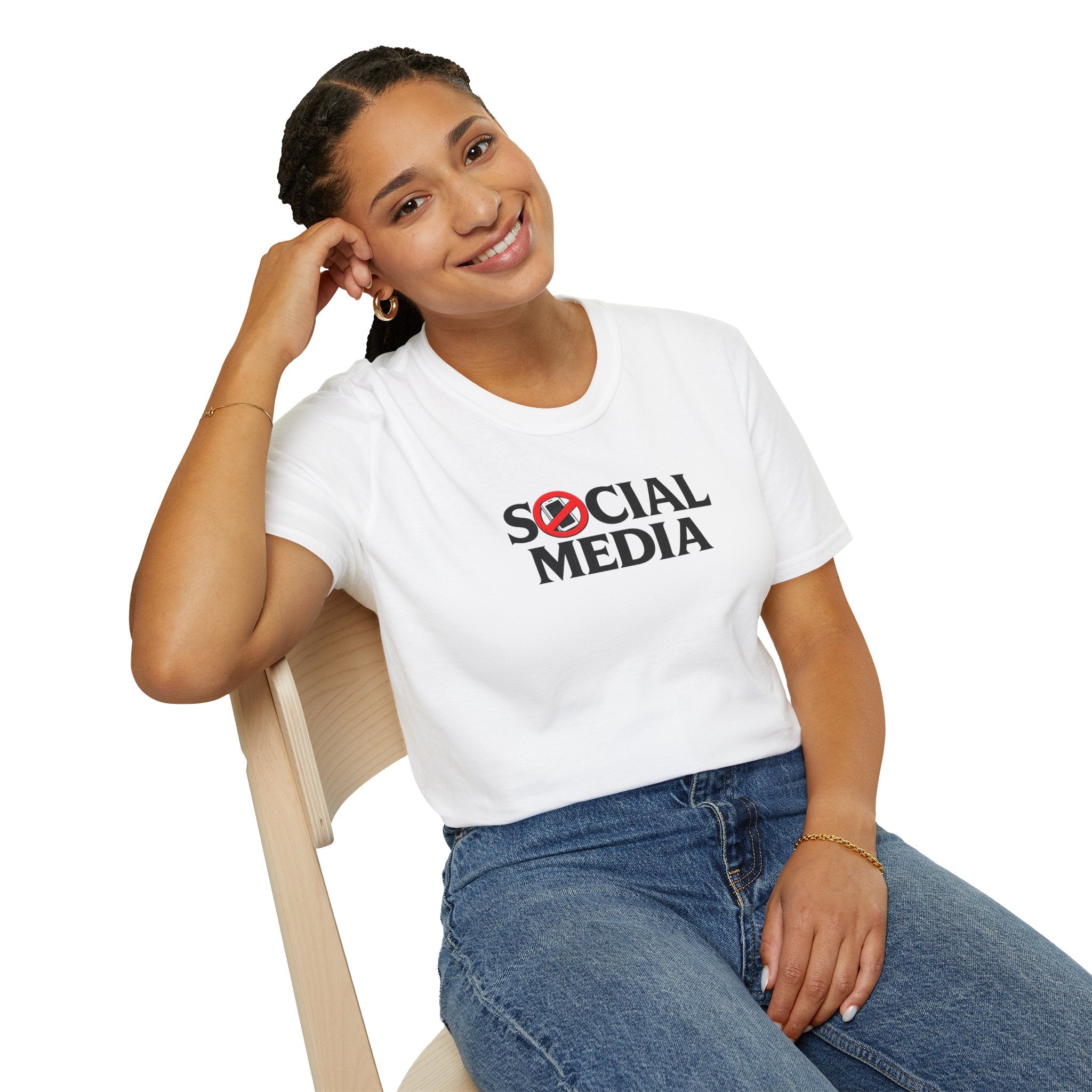 Haunted by the Algorithm — No Social Media Graphic White Tee