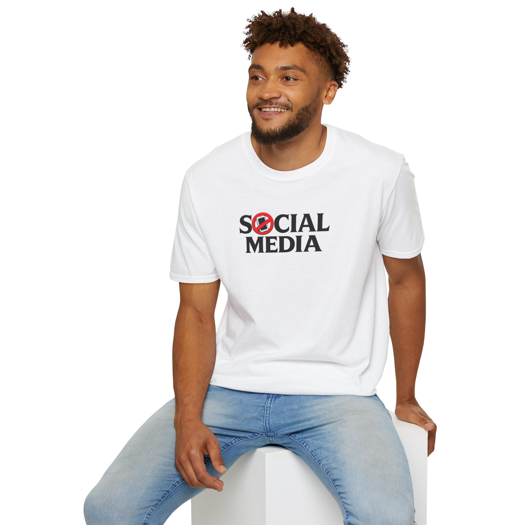 Haunted by the Algorithm — No Social Media Graphic White Tee